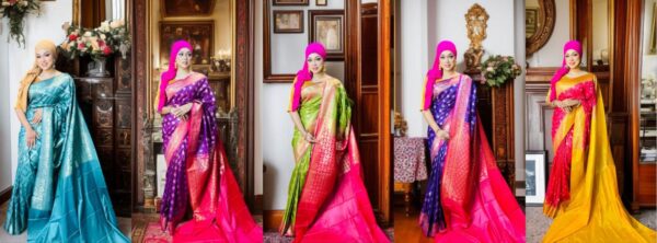 3Pcs Katan Saree (Any Color)