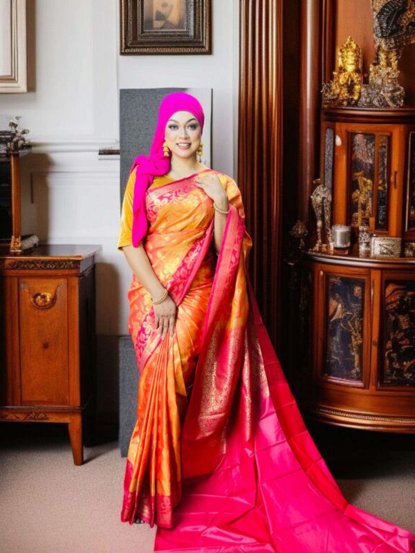 Katan Saree ( Orange )