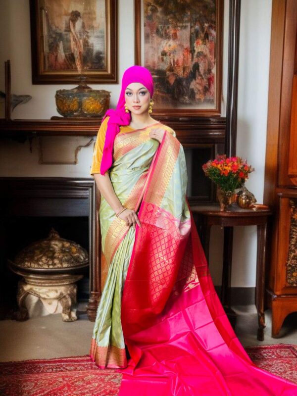 Katan Saree (Laurel green)