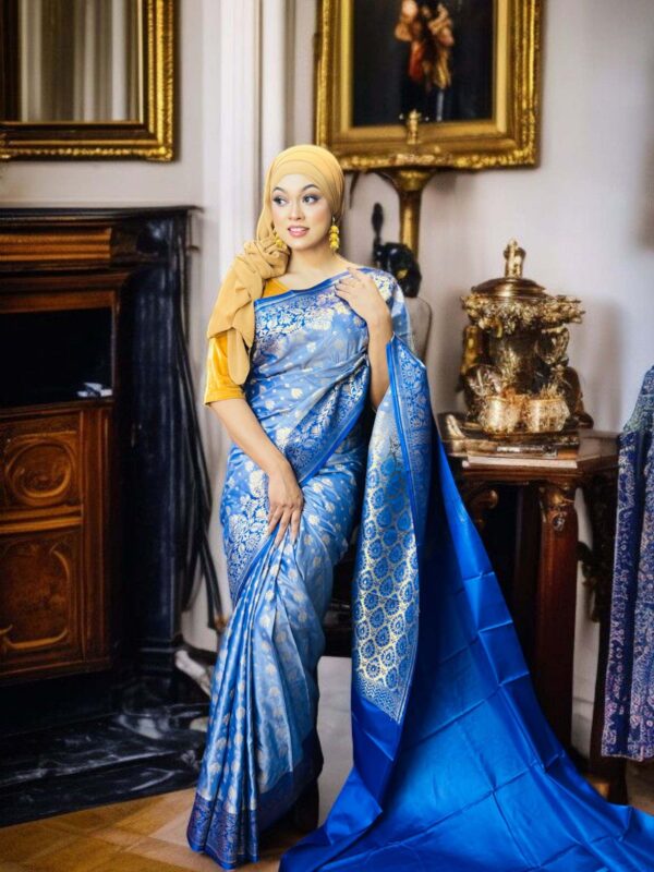 Katan Saree (Dark Blue)